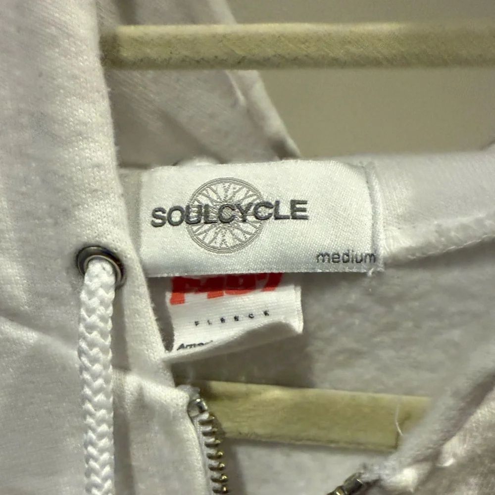 SoulCycle White Hoodie with Black Logo - Picture 3 of 3